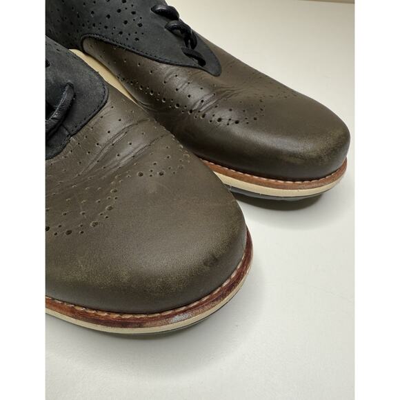 OHW? Owns The Factory Who? Oxford Mens 10 Gray Multi Leather Brogue Comfort Shoe - Picture 7 of 10